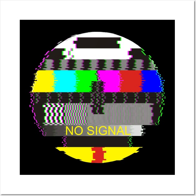 Retro TV Test Card Glitched No Signal Wall Art by Meta Cortex